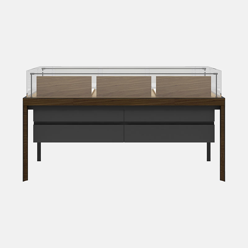 Black wooden jewelry display case