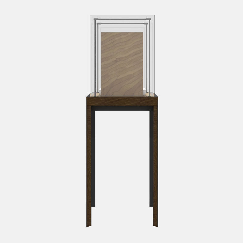 Wooden-legged glass jewelry display case